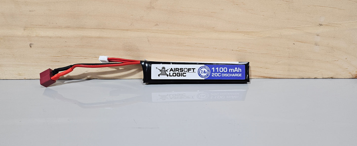 Airsoft Logic 1100mAh 7.4 LiPo stick DEANS